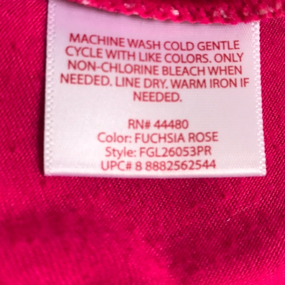 Fuchsia print top with solid back - Picture 5 of 5